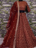 Elegant Maroon Colored Designer Heavy Embroidered Raw Silk Lehenga - Zeel Clothing