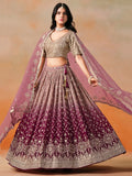 Elegant Maroon Embroidered Georgette Bridesmaids Lehenga Choli - Zeel Clothing