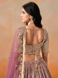 Elegant Maroon Embroidered Georgette Bridesmaids Lehenga Choli - Zeel Clothing