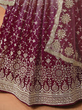 Elegant Maroon Embroidered Georgette Bridesmaids Lehenga Choli - Zeel Clothing
