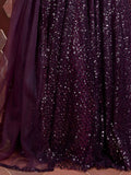 Elegant Purple Sequins Embroidered Net Party Wear Lehenga Choli