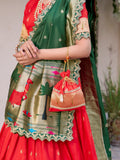 Elegant Red Zari Weaving Silk Traditional Lehenga Choli With Dupatta - Zeel Clothing
