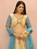 Elegant White & Blue Sequins Chinon Festive Wear Lehenga Choli - Zeel Clothing
