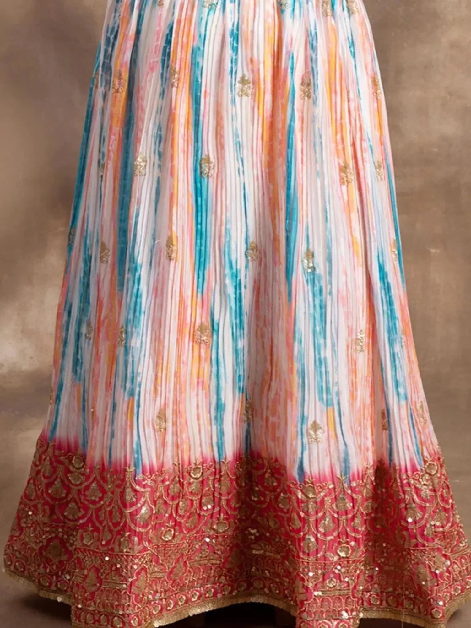 Elegant White & Pink Sequin Chinon Reception Wear Lehenga Choli - Zeel Clothing