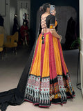 Elegant Yellow Bandhej Print Rayon Navratri Special Lehenga Choli With Dupatta - Zeel Clothing