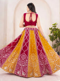 Elegant Yellow-Red Embroidered Vichitra Silk Wedding Lehenga Choli With Dupatta - Zeel Clothing