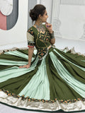 Elevated Green Lace Border Cotton Festive Wear Lehenga Choli With Dupatta - Zeel Clothing