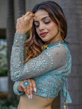 Enchanting Aqua Blue Embroidered Net Bridesmaid Lehenga Choli - Zeel Clothing