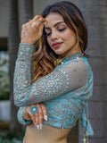 Enchanting Aqua Blue Embroidered Net Bridesmaid Lehenga Choli - Zeel Clothing