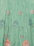 Enchanting Aqua Green Sequins Net Lehenga Choli With Dupatta - Zeel Clothing