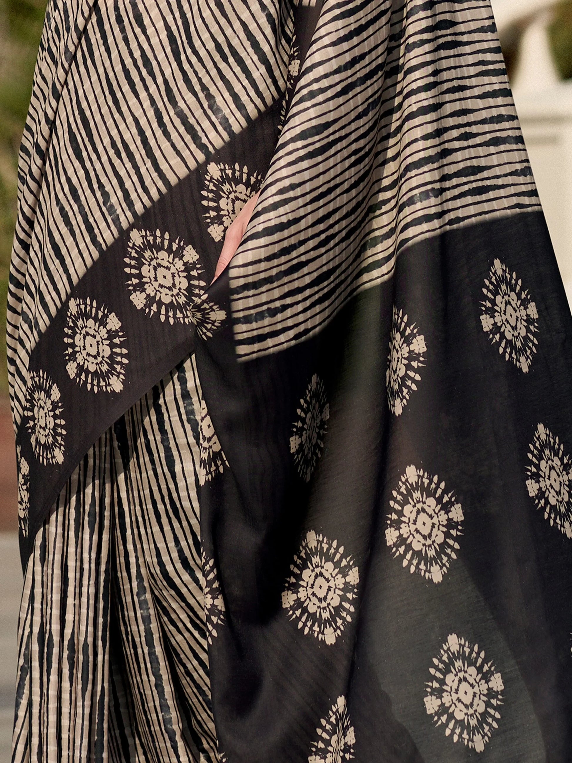 Enchanting Black Digital Printed Silk Traditional Saree With Blouse - Zeel Clothing