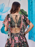 Enchanting Black Zari Embroidery Chinon Party Wear Lehenga Choli With Dupatta - Zeel Clothing