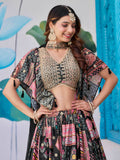 Enchanting Black Zari Embroidery Chinon Party Wear Lehenga Choli With Dupatta - Zeel Clothing