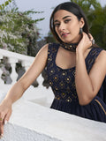 Enchanting Blue Embroidered Georgette Festival Wear Salwar Kameez - Zeel Clothing