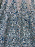 Enchanting Blue Multi Thread Work Net Bridesmaid Lehenga Choli With Dupatta - Zeel Clothing