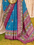 Enchanting Blue Patola Printed Silk Function Wear Saree With Blouse - Zeel Clothing