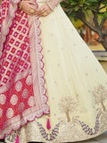 Enchanting Cream Coding Work Viscose Silk Bridesmaid Lehenga Choli - Zeel Clothing