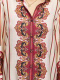 Enchanting Cream Digital Printed Muslin Silk Casual Wear Co-Ord Set - Zeel Clothing