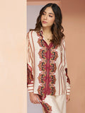 Enchanting Cream Digital Printed Muslin Silk Casual Wear Co-Ord Set - Zeel Clothing