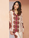 Enchanting Cream Digital Printed Muslin Silk Casual Wear Co-Ord Set - Zeel Clothing