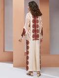 Enchanting Cream Digital Printed Muslin Silk Casual Wear Co-Ord Set - Zeel Clothing