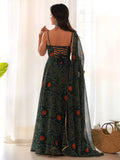 Enchanting Green Bandhani Printed Chiffon Traditional Gown - Zeel Clothing