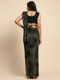 Enchanting Green Printed Satin Pre-Stitched Saree With Blouse - Zeel Clothing