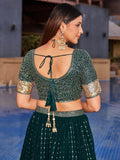 Enchanting Green Sequins Georgette Mehendi Wear Lehenga Choli - Zeel Clothing