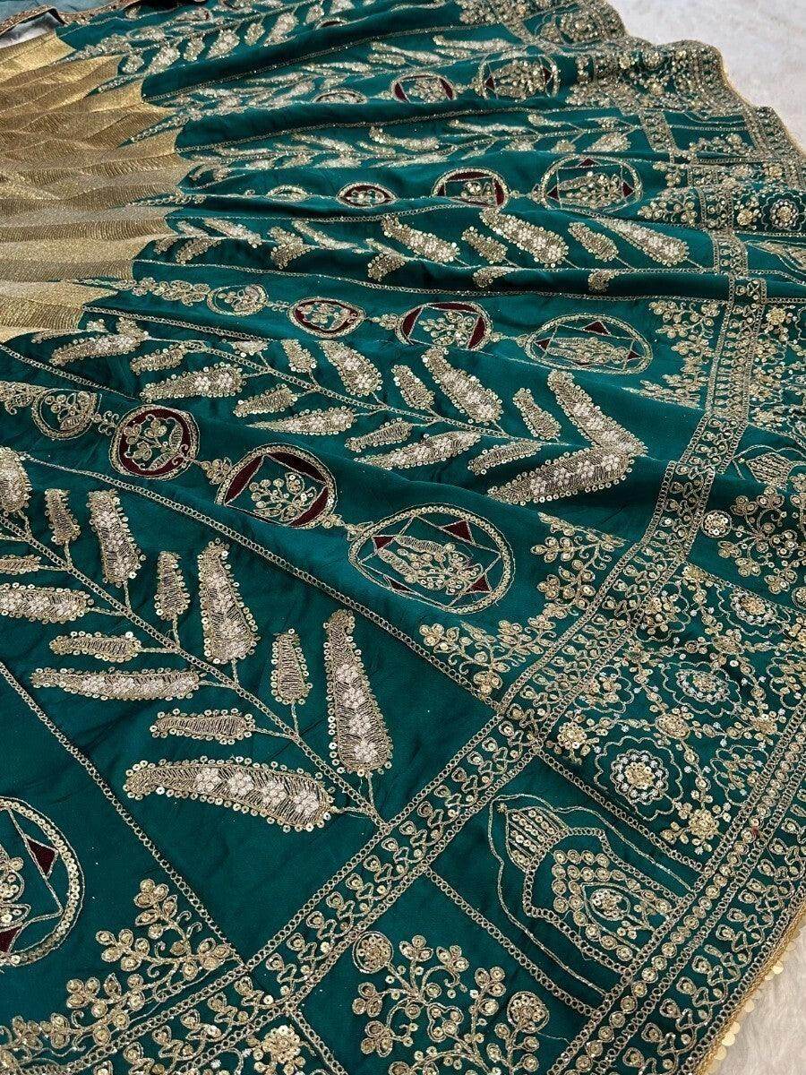 Enchanting Green Thread Work Silk Engagement Wear Lehenga Choli - Zeel Clothing