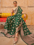 Enchanting Green Zari Weaving Georgette Mehendi Wear Saree - Zeel Clothing