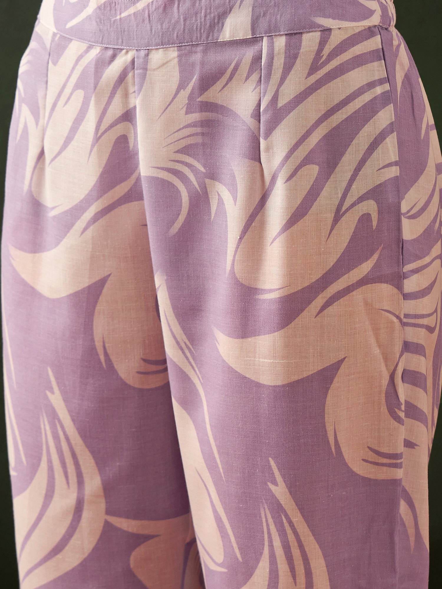 Enchanting Lavender Embroidered Cotton Readymade Anarkali Suit Pant - Zeel Clothing