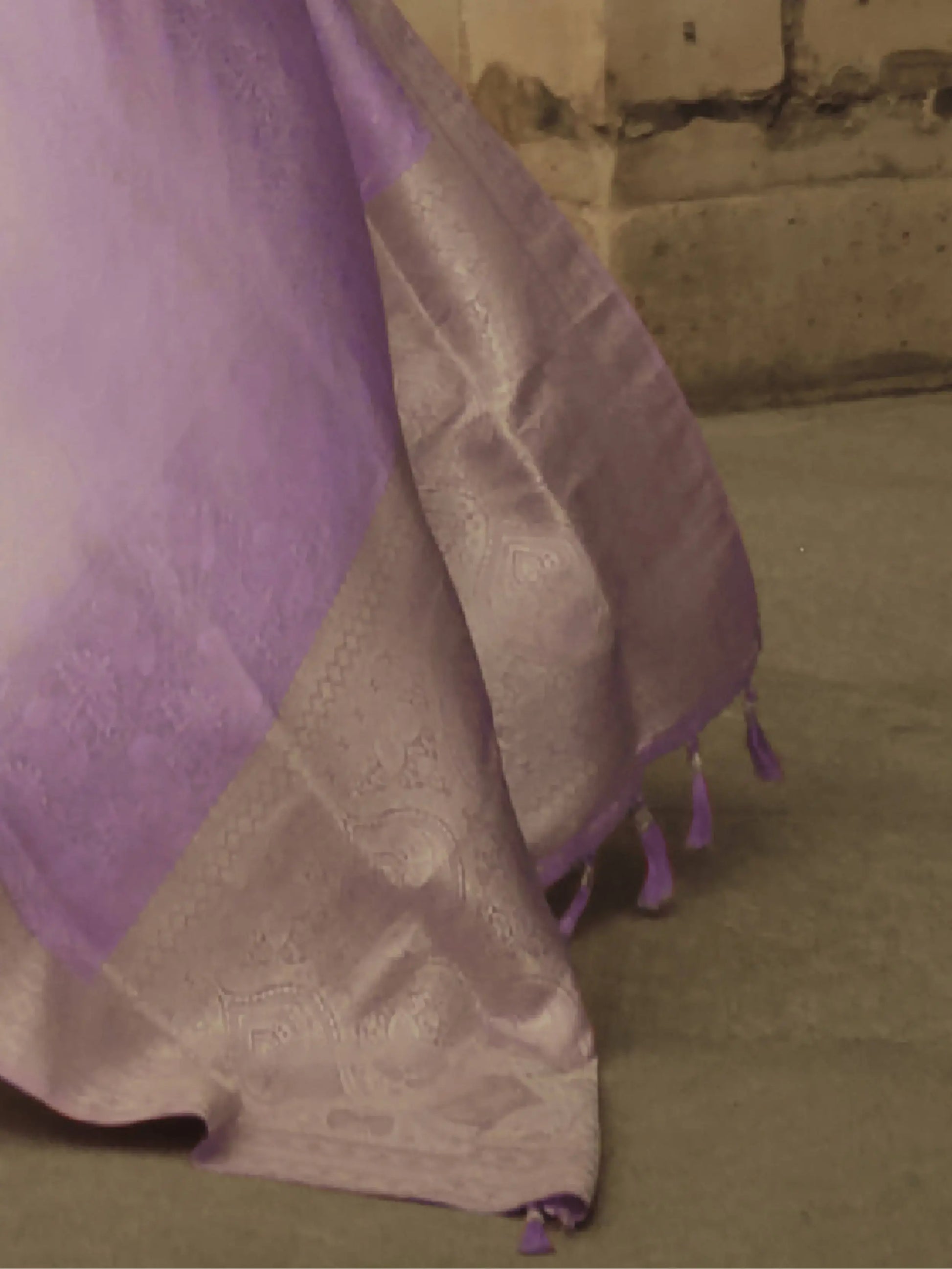 Enchanting Lavender Zari Woven Satin Festive Wear Saree With Blouse - Zeel Clothing