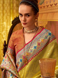 Enchanting Lemon Yellow Zari Weaving Tissue Silk Traditional Saree With Blouse - Zeel Clothing