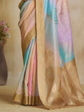 Enchanting Multi Color Digital Printed Silk Event Wear Saree With Blouse - Zeel Clothing