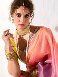 Enchanting Multi-Color Tissue Silk Saree With Sequins Blouse - Zeel Clothing