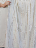 Enchanting Off-White Sequins Viscose Silk Festive Wear Pant Suit - Zeel Clothing
