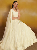 Enchanting Off-White Thread Work Georgette Traditional Lehenga Choli - Zeel Clothing