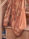 Enchanting Peach Zari Weaving Organza Saree With Blouse - Zeel Clothing