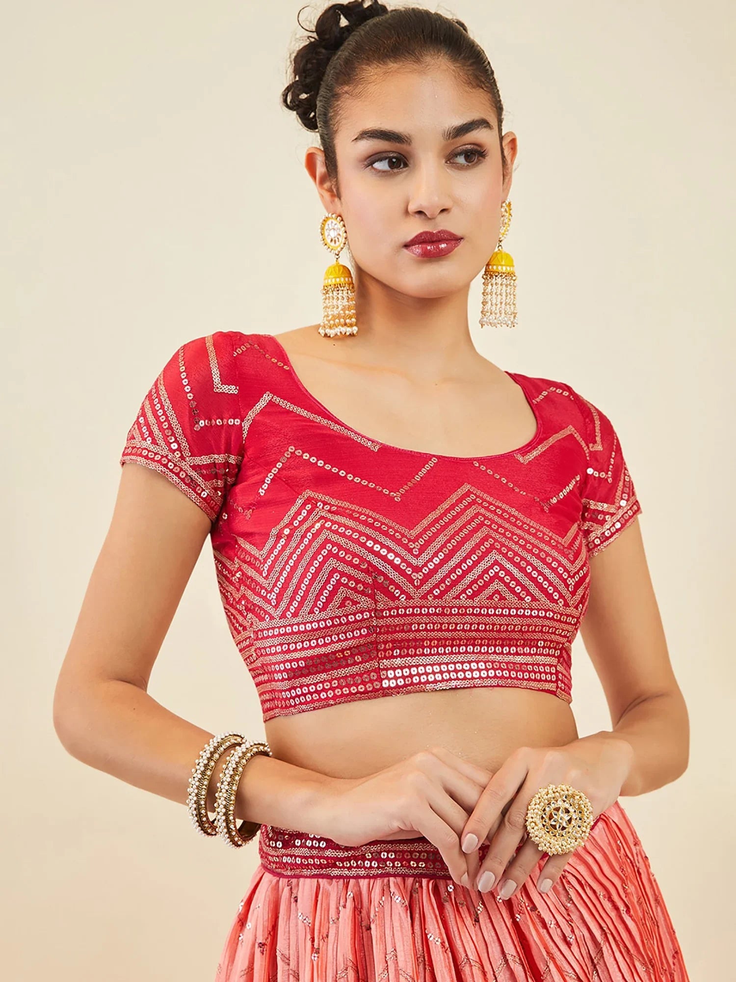 Enchanting Pink Sequins Art Silk Festival Wear Lehenga Choli - Zeel Clothing
