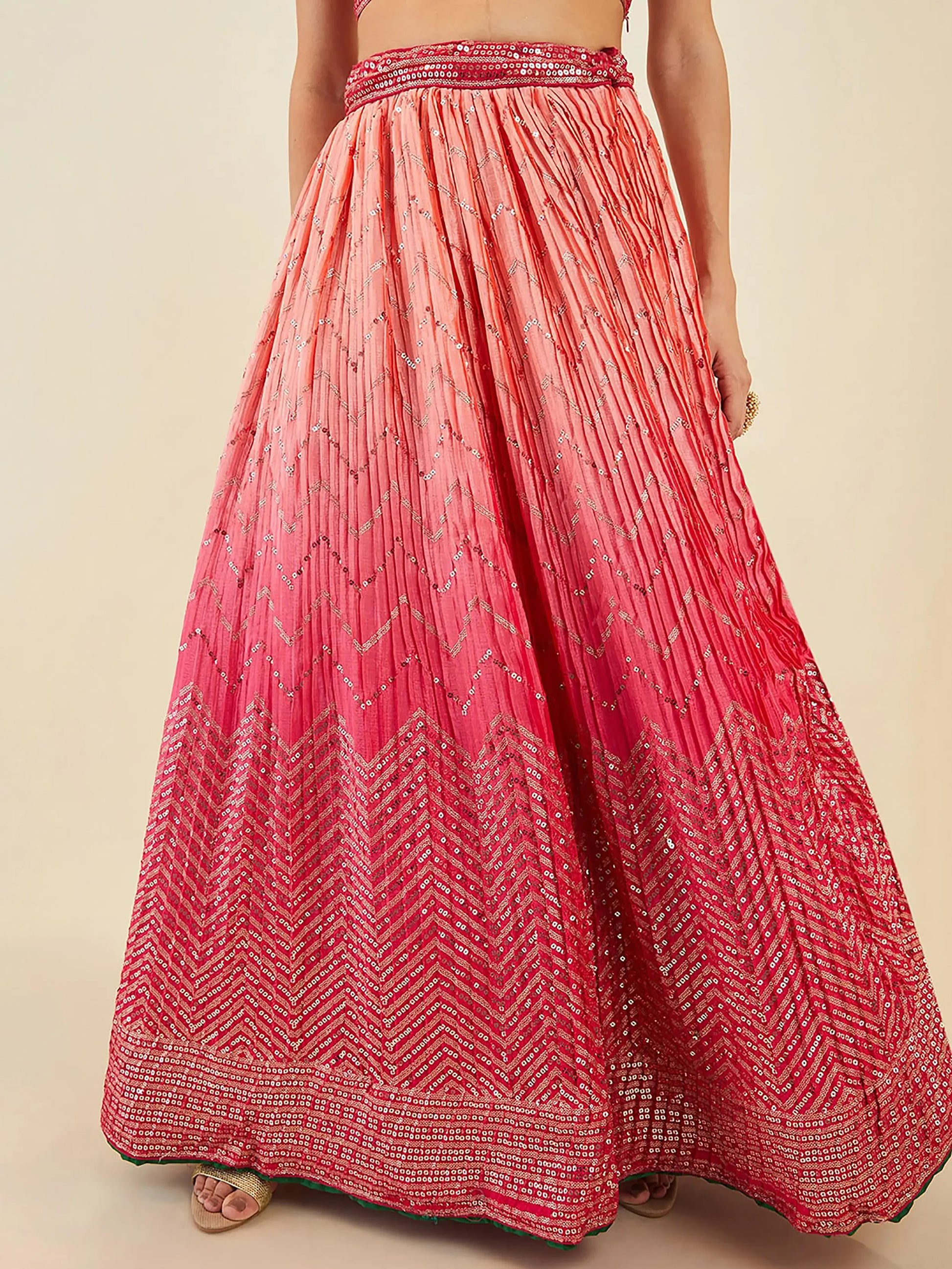 Enchanting Pink Sequins Art Silk Festival Wear Lehenga Choli - Zeel Clothing