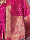 Enchanting Pink Zari Woven Silk Festival Wear Saree With Blouse - Zeel Clothing