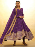 Enchanting Purple Embroidered Georgette Reception Wear Salwar Suit - Zeel Clothing