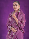 Enchanting Purple Sequins Organza Event Wear Saree With Blouse - Zeel Clothing