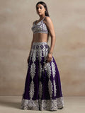 Enchanting Purple Thread Work Georgette Reception Wear Lehenga Choli With Dupatta - Zeel Clothing