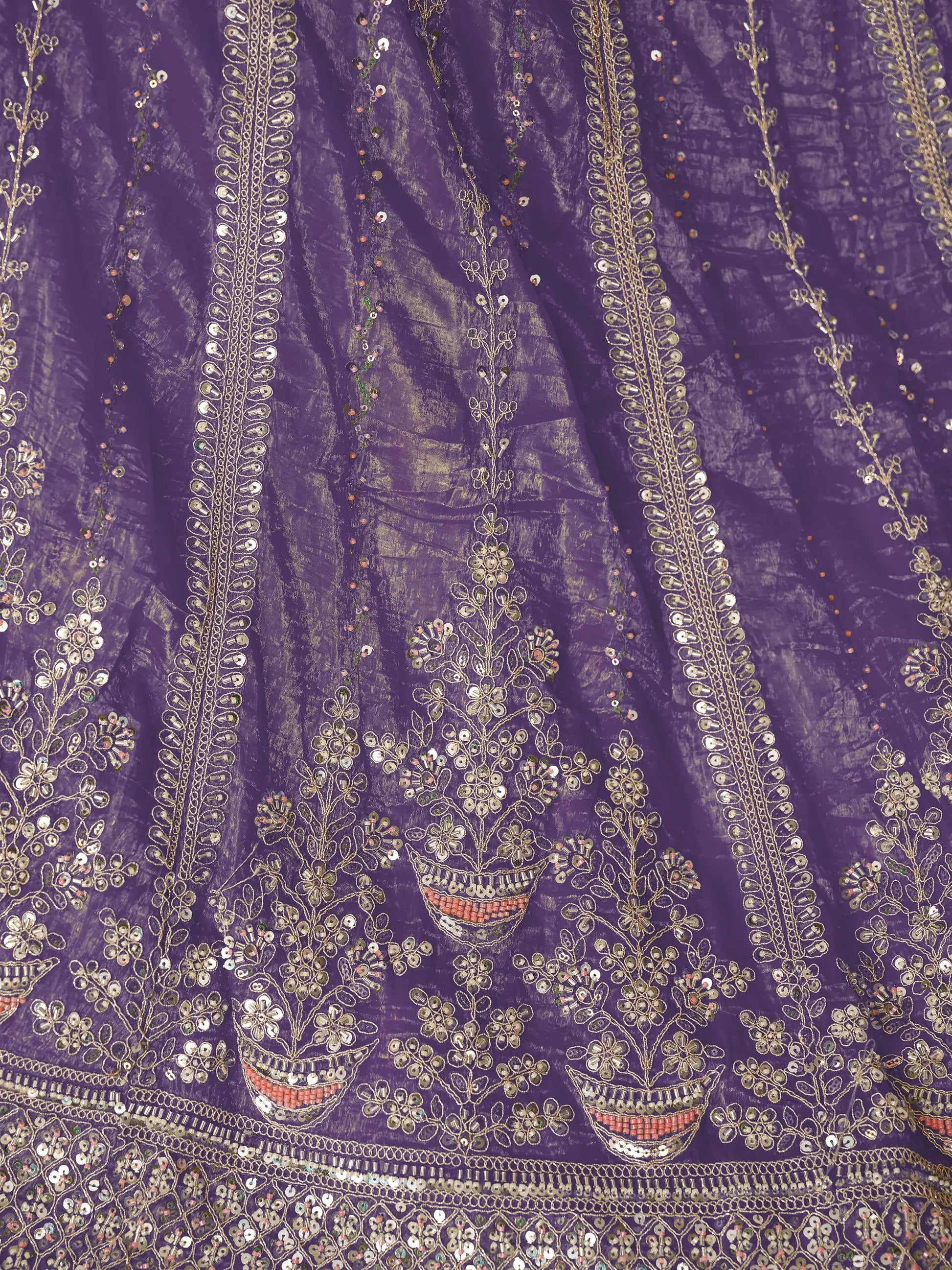 Enchanting Purple Zari Work Silk Engagement Wear Lehenga Choli - Zeel Clothing