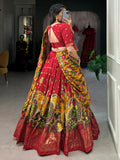 Enchanting Red kalamkari Printed Silk Event Wear Lehenga Choli - Zeel Clothing
