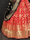 Enchanting Red Zari Weaving Banarasi Silk Lehenga Choli With Dupatta - Zeel Clothing