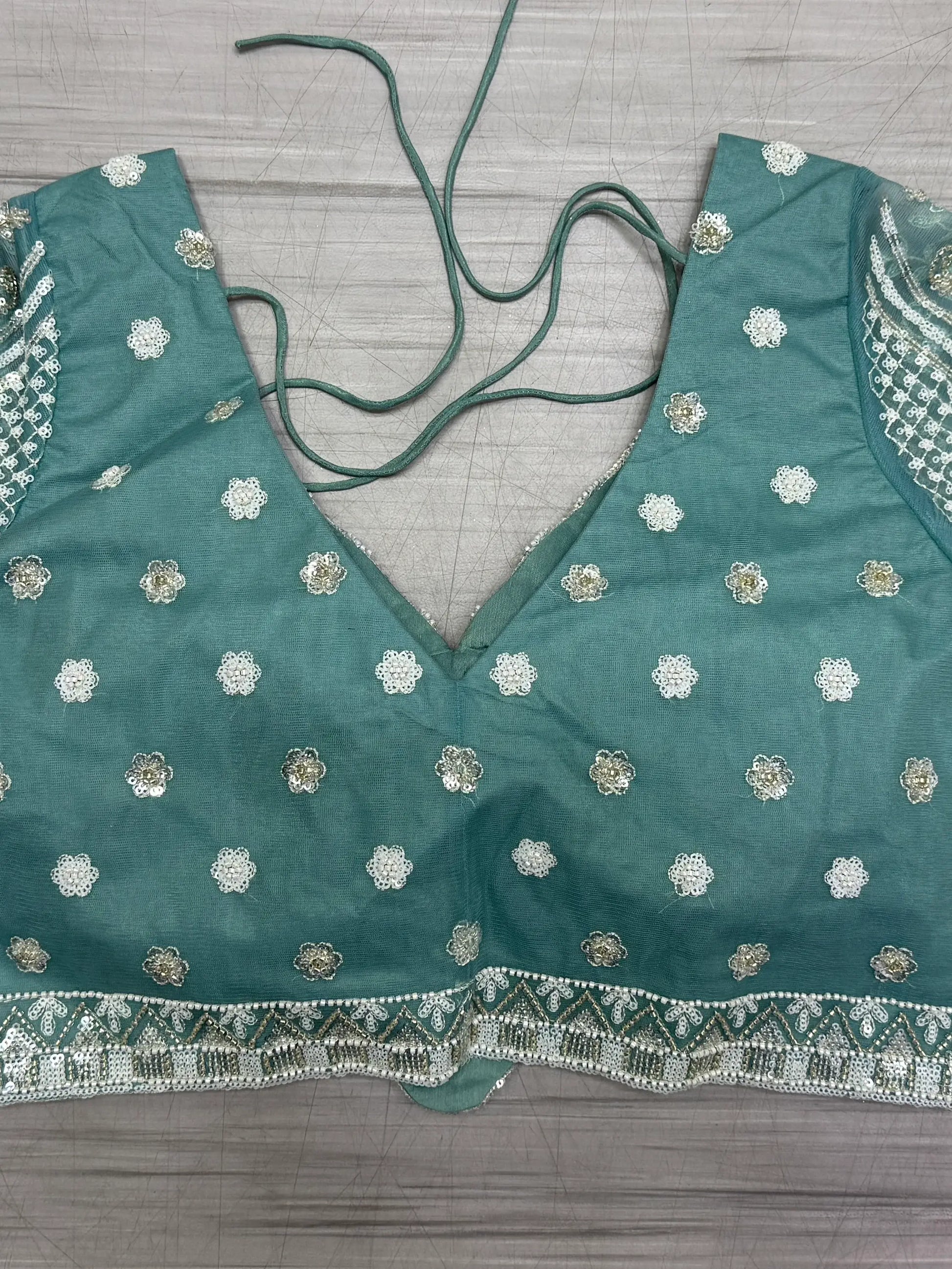 Enchanting Sky-Blue Sequins Net Reception Wear Lehenga Choli - Zeel Clothing