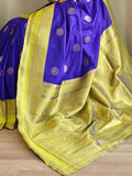 Endearing Royal Blue Zari Weaving Silk Designer Saree With Blouse - Zeel Clothing