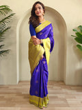 Endearing Royal Blue Zari Weaving Silk Designer Saree With Blouse - Zeel Clothing